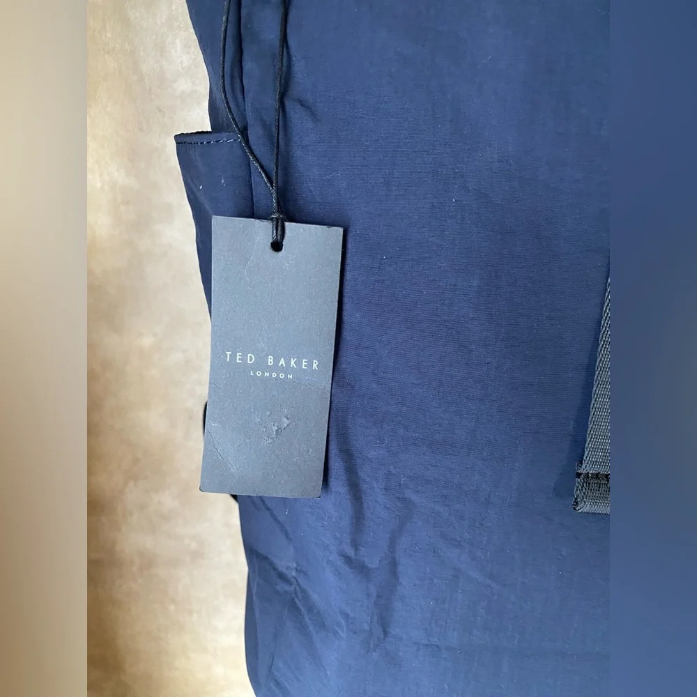 Ted Baker London Navy Blue Roll-Top Backpack NWT OSFM Adjustable - Picture 8 of 11